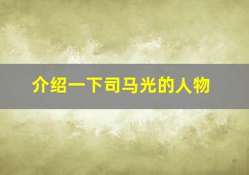 介绍一下司马光的人物