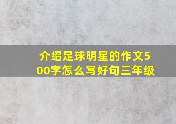 介绍足球明星的作文500字怎么写好句三年级