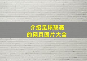 介绍足球联赛的网页图片大全