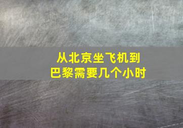 从北京坐飞机到巴黎需要几个小时