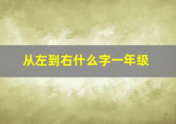 从左到右什么字一年级