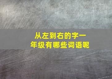 从左到右的字一年级有哪些词语呢