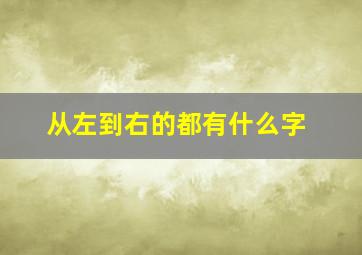 从左到右的都有什么字