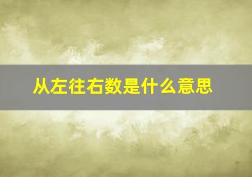 从左往右数是什么意思