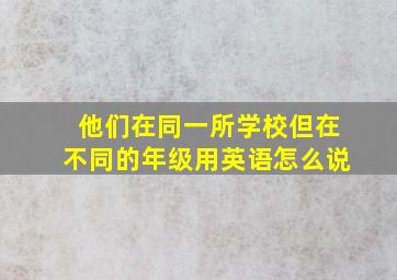 他们在同一所学校但在不同的年级用英语怎么说