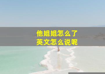 他姐姐怎么了英文怎么说呢