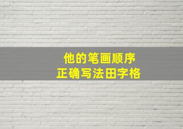 他的笔画顺序正确写法田字格