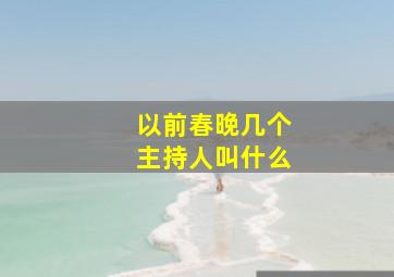 以前春晚几个主持人叫什么