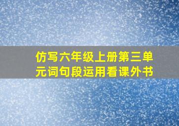 仿写六年级上册第三单元词句段运用看课外书