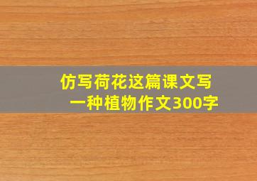 仿写荷花这篇课文写一种植物作文300字