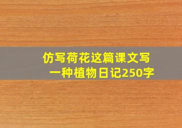 仿写荷花这篇课文写一种植物日记250字