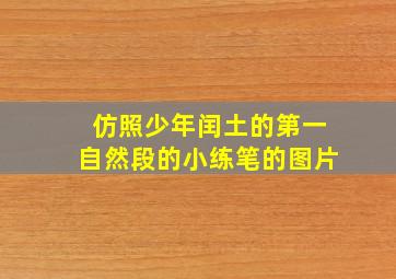 仿照少年闰土的第一自然段的小练笔的图片