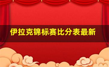 伊拉克锦标赛比分表最新