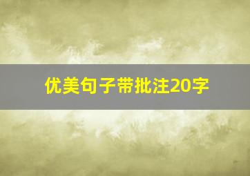 优美句子带批注20字