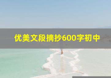 优美文段摘抄600字初中