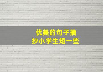 优美的句子摘抄小学生短一些