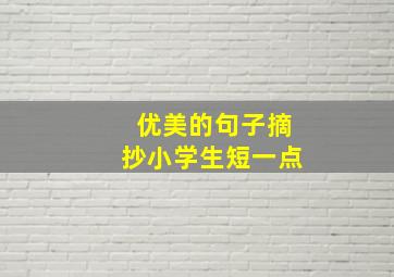 优美的句子摘抄小学生短一点