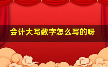 会计大写数字怎么写的呀