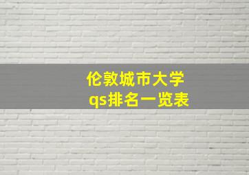 伦敦城市大学qs排名一览表