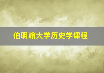 伯明翰大学历史学课程