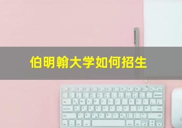 伯明翰大学如何招生