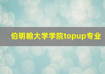 伯明翰大学学院topup专业