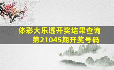 体彩大乐透开奖结果查询第21045期开奖号码