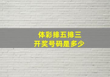 体彩排五排三开奖号码是多少