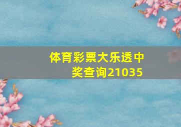 体育彩票大乐透中奖查询21035