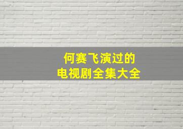 何赛飞演过的电视剧全集大全