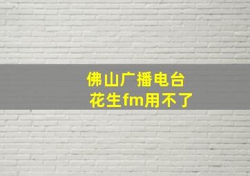 佛山广播电台花生fm用不了