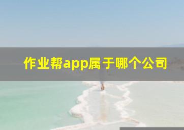 作业帮app属于哪个公司