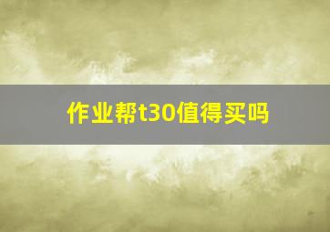 作业帮t30值得买吗