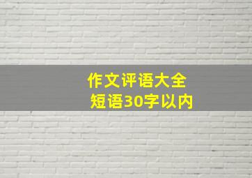 作文评语大全短语30字以内