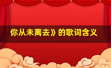 你从未离去》的歌词含义