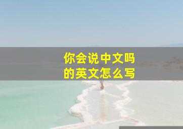 你会说中文吗的英文怎么写