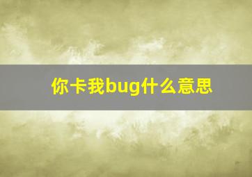 你卡我bug什么意思