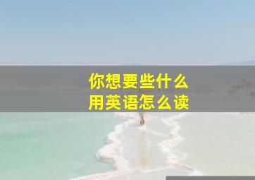 你想要些什么用英语怎么读