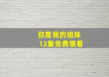 你是我的姐妹12集免费观看