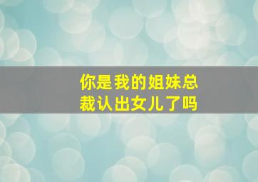 你是我的姐妹总裁认出女儿了吗