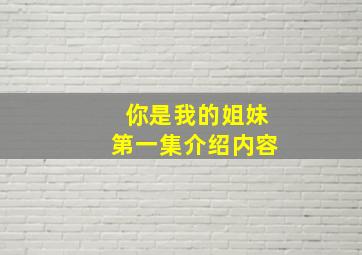 你是我的姐妹第一集介绍内容