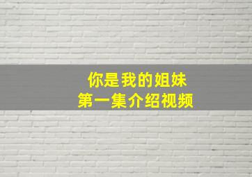 你是我的姐妹第一集介绍视频