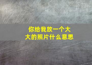 你给我放一个大大的照片什么意思