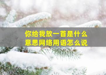 你给我放一首是什么意思网络用语怎么说