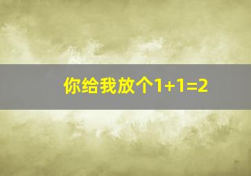 你给我放个1+1=2