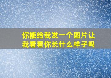 你能给我发一个图片让我看看你长什么样子吗