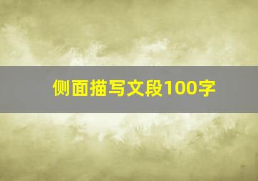 侧面描写文段100字