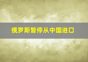 俄罗斯暂停从中国进口