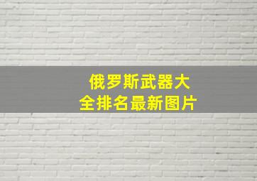 俄罗斯武器大全排名最新图片