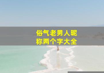 俗气老男人昵称两个字大全